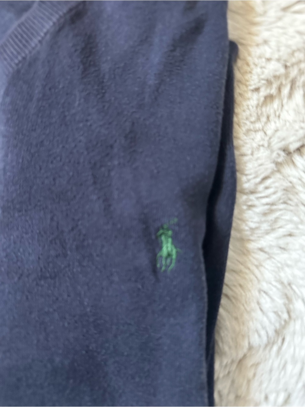 Polo by Ralph Lauren Navy V-Neck Sweater with Green Pony 26-L 22W - Picture 4 of 5